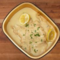 Chicken Francese Dinner · Lightly floured and fried chicken cutlet, house-made lemon Francese sauce. This meal is serv...