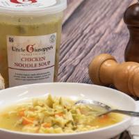 Chicken Noodle Soup · 1 Quart. A hearty classic made with hand-pulled chicken meat, tender noodles, carrots and ce...