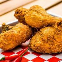 Half Fried Chicken · Marinated in southeast Asian spices,  breaded traditional Southern style, choice of dipping ...