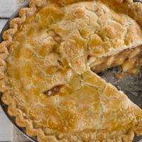 Homestyle Apple Pie · Juicy sweet apples baked fresh inside a golden flaky crust.. (570 cal/slice). Serves six or ...