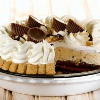 Peanut Butter Silk Pie · Layers of chocolate, peanut butter silk, real whipped cream and mini chocolate peanut butter...