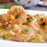 Shrimp With Lobster Sauce · Served with Egg Roll & Roast Pork Fried Rice.