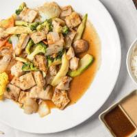 Chicken Hibachi · Comes with a side of white rice and choice of soup or salad.