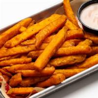 Sweet Potato Fries · Crunchy sweet potato fries, cinnamon sauce