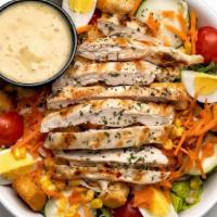 The Salad Bar - Chicken · No antibiotic ever chicken, organic romaine, red onion, cucumber, cherry tomato, corn, carro...