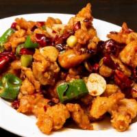 辣子雞  Dry Pepper Chicken (Lunch) · Battered and triple flash fried chicken with long hot pepper and dry chili peppers. Served w...