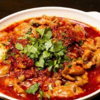 水煮牛 Hot Sauce Beef (Lunch) · Spice level 7/10. Stir-fried with beef, cabbage, garlic, and celery in an authentic Sichuan ...
