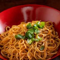 Cold Noodle W/ Chili Oil · Spicy. Cold flour noodle mixed with chili oil and sesame paste, topped with sesame seeds and...