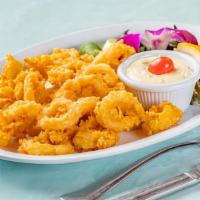 Fried Calamari · Calamari seasoned to perfection with choice of tartar or house special sauce.