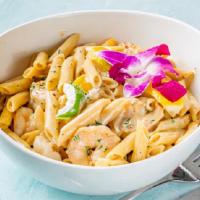 Oulala Irie Pasta · Penne pasta with roasted vegetables ina creamy delicious sauce