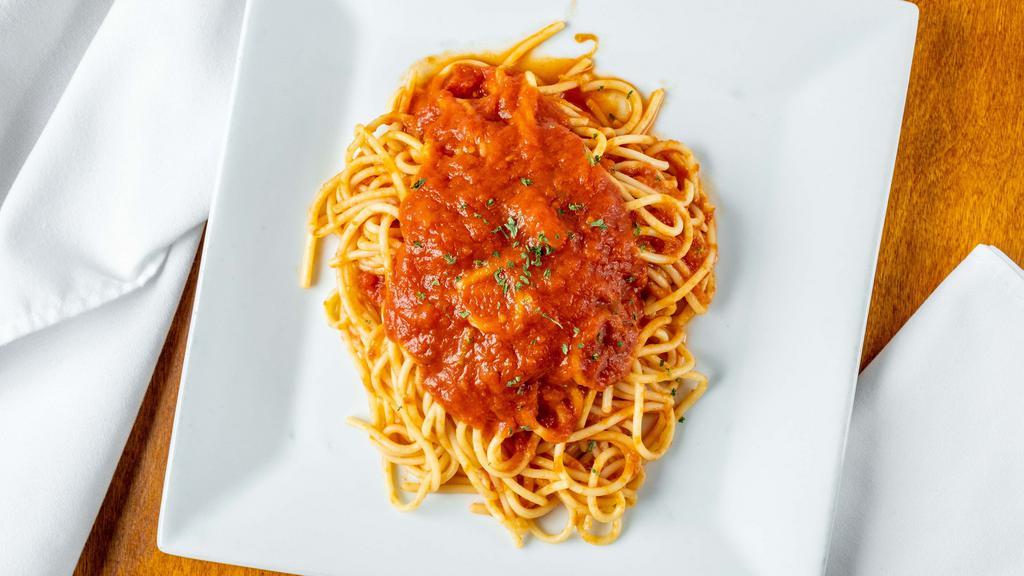 Side Order Of Pasta  · Choice of; Spaghetti, Ziti or Linguini with Tomato Sauce