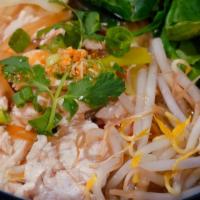 Chicken Noodle Soup · With bean sprouts and Chinese broccoli.