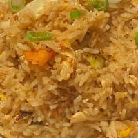 Thai Fried Rice · Fried rice with egg, onion, cabbage, scallion and carrot.