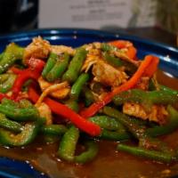 Prik King Sauce · String bean and bell pepper in chili paste.