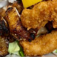Fish & Chicken · Grilled or panko fried mahi mahi and choice of chicken katsu or BBQ.