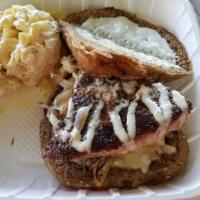 Seared Or Blackened Ahi Sandwich · With caramelized onions served with wasabi aioli.