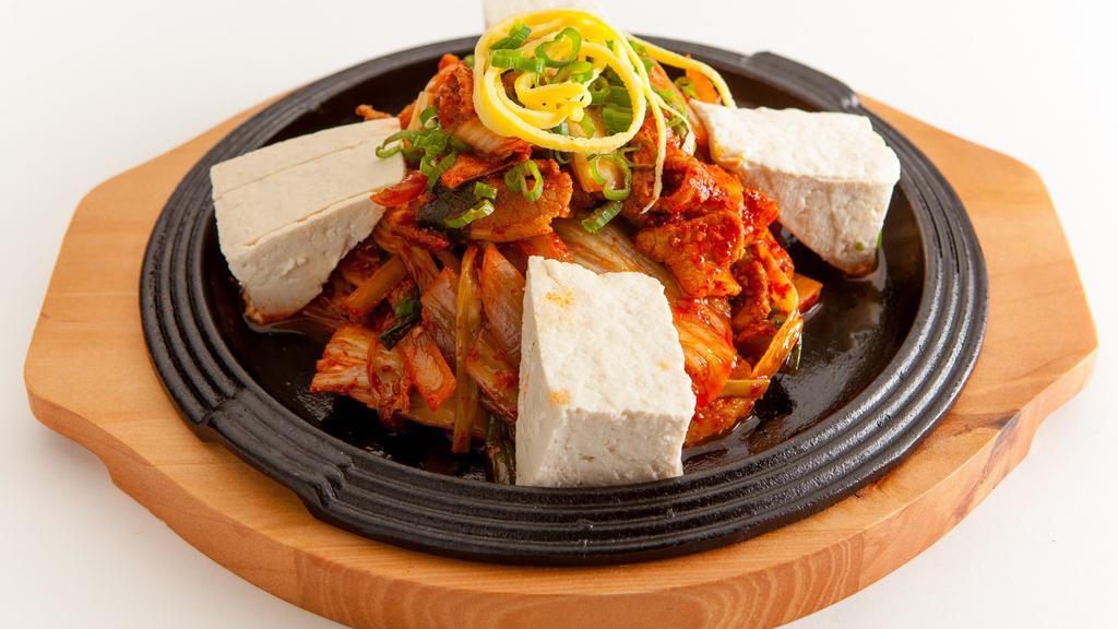 Stir-Fried Pork · Stir-fried pork, kimchi, and tofu. (제육두부김치)