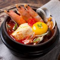 Seafood Tofu Soup · Shrimp, clam, mussel, and oyster.