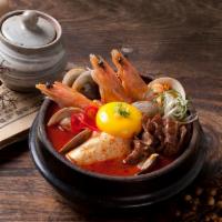 Assorted Tofu Soup · Beef, shrimp, and clam.