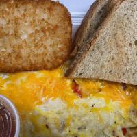 Western Omelette · Ham, peppers, onions, eggs and cheese.
