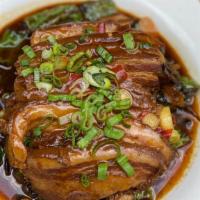 Steamed Pork Belly W. Green Pepper · spicy.
Every main dish comes with (1) white rice or (1) brown rice.