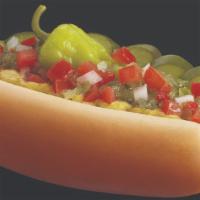 Chicago Dog Combo · Served with choice of side and drink.