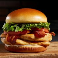 Chicken Club Sandwich · Lettuce, Tomato, Bacon, Mayo.