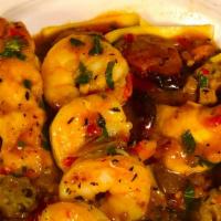 Tuscan Pepperpot · shrimp, chicken and italian sausage sauteed with fresh herbs and bell peppers served over fr...