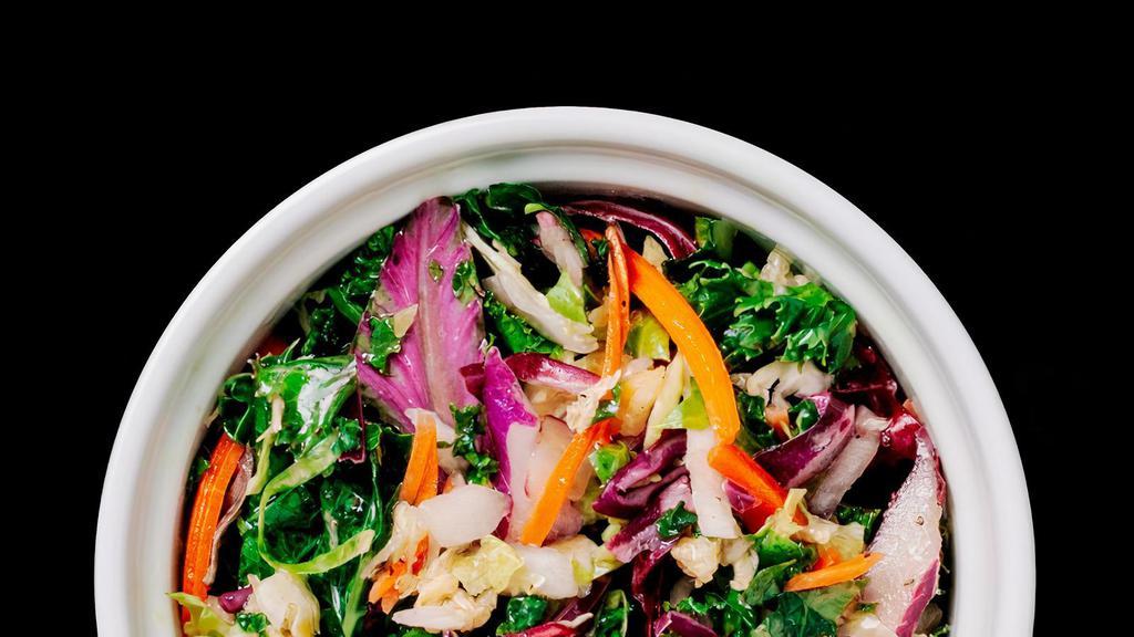 Rainbow Slaw · Crunchy carrots, kale, cabbage, and brussels sprouts