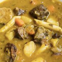 Soup Joumou (32 Ounce) · Caribbean Pumpkin Squash, Carrots. Celery, Potato, and Pasta