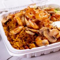 Shrimp Teriyaki · Served with two sides. White rice, fried rice, noodles, and mixed vegetables.