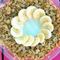 Coco Loco · Blended coconut topped with banana, granola, honey.