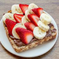Nutella Toast · Multigrain toast topped with Nutella, strawberry, and banana.