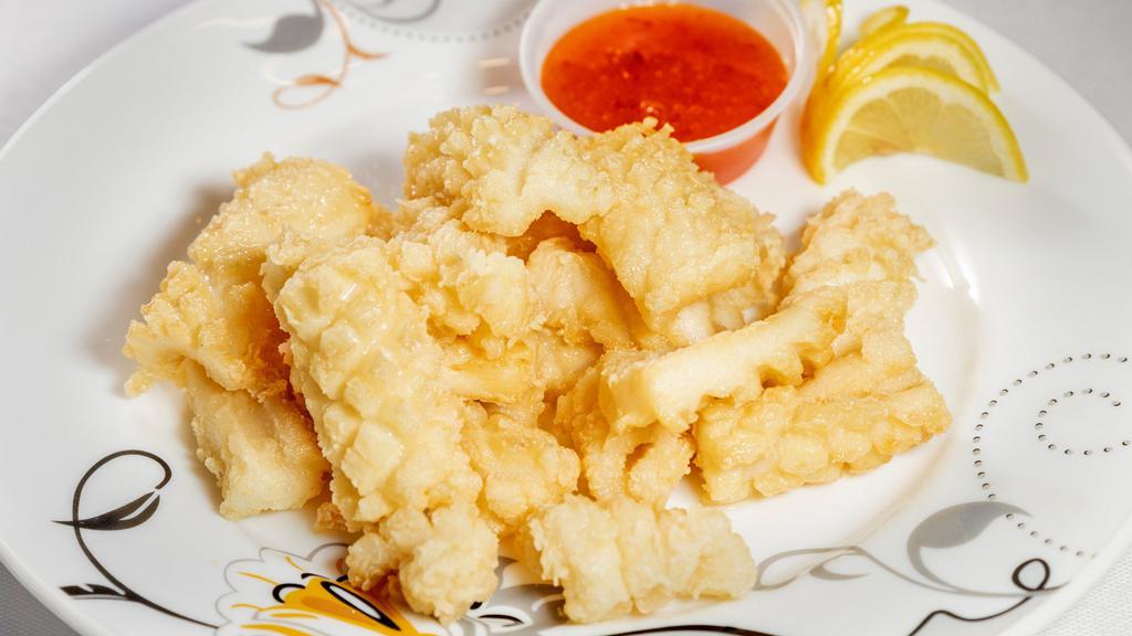 Fried Calamari · Deep-fried breaded calamari,Thai style