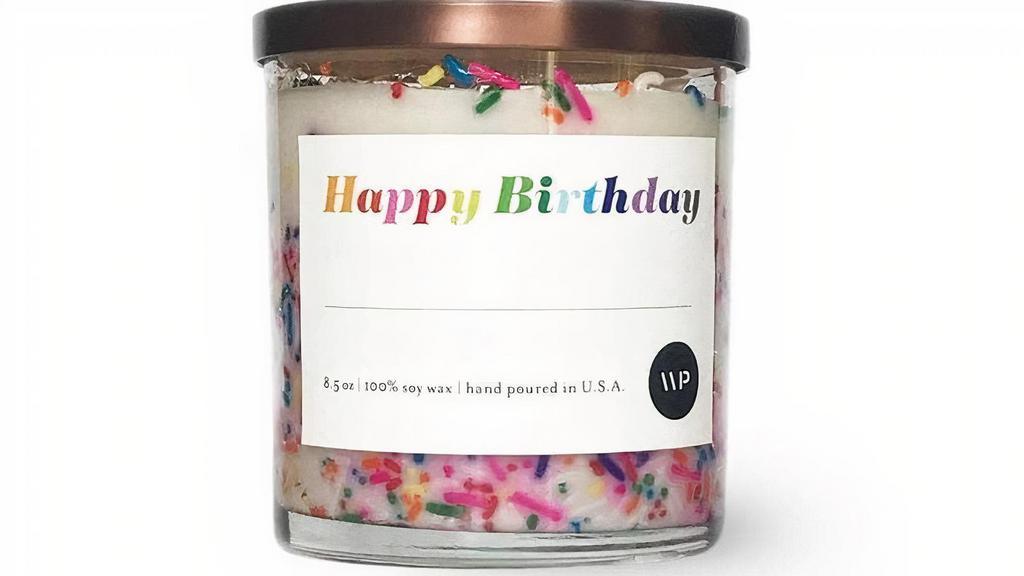 Happy Birthday · Are you looking for a fun and unique birthday gift? Whether it's for your friends, family members, co-workers, or yourself, this Happy Birthday candle will make you smile. This candle smells just like a rich, delicious birthday cake, and the rainbow sprinkles scream fun and celebration.

Top: Buttercream, Sugar
Middle: Cream, Honey
Base: Vanilla