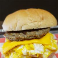 Eggs With Beef Or Turkey Sausage · 2 Eggs Any Style w/Beef or Turkey Sausage.
(Patty or Link Sausage).