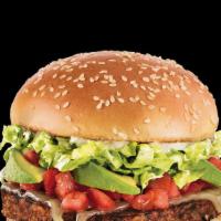 Veggie Burger · Veggie patty with lettuce, tomato, avocado, onion, & Swiss.