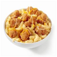 Mac & Cheese Bowl · Bowl of Mac & Cheese, topped with chicken, and three-cheese blend (840-1120 cal.)