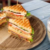 Chicken Fajita Panini · Fresh-grilled chicken, with cheddar cheese, mixed peppers, onions, hot sauce, and salsa on a...