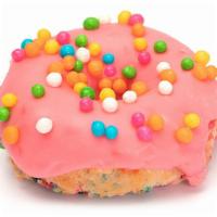 F-Bomb · A base bursting with birthday cake flavor, topped with a vanilla glaze and crispy confetti.