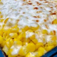 Corn Cheese · Corn and melted mozzarella cheese.