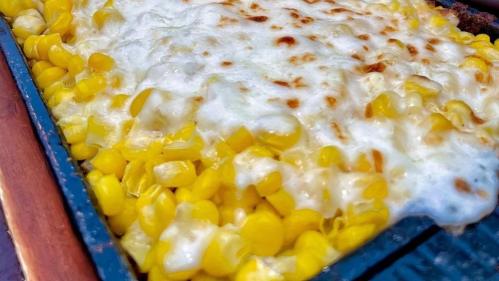 Corn Cheese · Corn and melted mozzarella cheese.