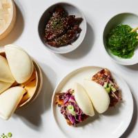 Bao Bar For 2 · 4 baos per person with your choice of proteins. Served with purple cabbage, pickled cucumber...