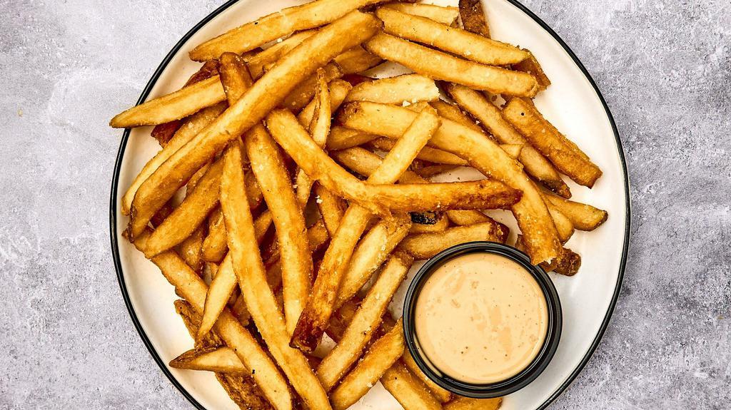 Handcut Fries · Fresh cut idaho potato with kosher salt.