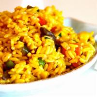 Vegetable Biryani · Gluten-free. Vegan. Spiced mixed vegetables cooked in basmati rice.