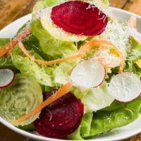 Bibb Lettuce Salad · Fines herbes, grated Parmesan, shaved vegetables, and lemon.