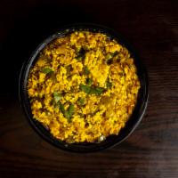 Paneer Bhurji · Scrambled indian cottage cheese with onion, tomatoes and spices.