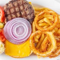 Special Burger · With French Fries & Fried Onion Rings