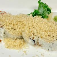 Alex Roll · Spicy tuna, shrimp, tempura flakes.