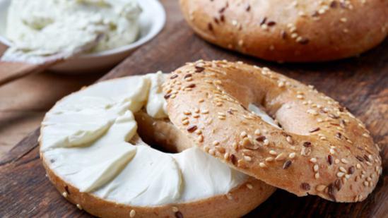 Bagel With Cream Cheese · Fresh bagel with cream cheese.